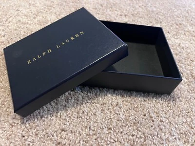 Polo Ralph Lauren Caja Regalo Azul Marino Oro 6 x 5 x 1.5 PRL NY Foto 1 de 4