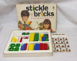 Vintage Stickle Bricks 1969 Denys Fisher Construction Toy Prop in Original Box - Picture 1 of 6