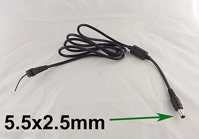 DC 5.5 x 2.5mm Male Cable For Toshiba Asus Laptop Adapter Notebook Chargers Cord - Image 1 of 4