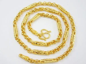 Collar clásico de cadena de eslabones mezcla tailandesa de 20" 5,4 mm oro amarillo de 22K 24K GP GT67 - Imagen 1 de 6