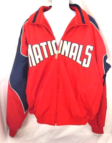 Majestic Jacket Mens XL DC Nationals Long Sleeve Bomber Baseball Fan Apparel Cover