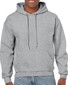 GILDAN Adult Hoodie Soft Grey Hooded Sweatshirt - Picture 1 of 2