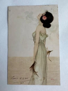 CPA postcard Illustrateur Raphaël Kirchner art nouveau mode woman flowers 6 - Imagen 1 de 12