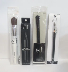 ELF INTENSE INK EYELINER, SATIN EYELINER, EYESHADOW "C" BRUSH & FOUNDATION BRUSH - Picture 1 of 11