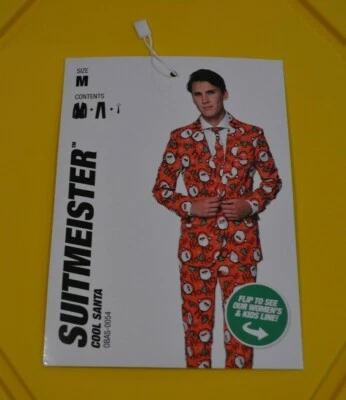 Suitmeister Santa Claus "Ho Ho" 3 piece Suit Jacket/Pants/Tie Men's Medium 38-40 - Image 1 of 4