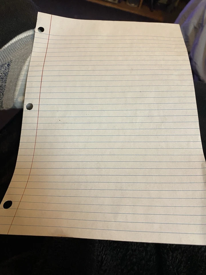 One Piece Of Absolutely Mint Condition Notebook Paper College Ruled - Image 1 of 1