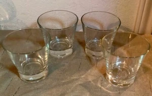 Crown Royal Whiskey schwerer Kissenboden Glas geprägtes Logo 4er Set (4) Vintage - Bild 1 von 5