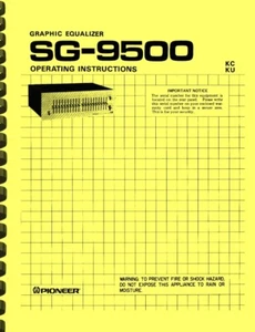 Pioneer SG-9500 Stereo Graphic Equalizer OWNER'S MANUAL and SERVICE MANUAL - Picture 1 of 2