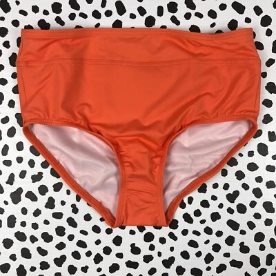 Bikini Lands End Papaya Naranja Cintura Alta Abdomen CNTRL Parte Inferior de Natación Reg. 6 522727 Foto 1 de 4