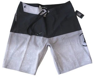 NEW Volcom Ex Zess Board Swim Short 4-Way Stretch Men Size 32 Black Gray - Picture 1 of 6