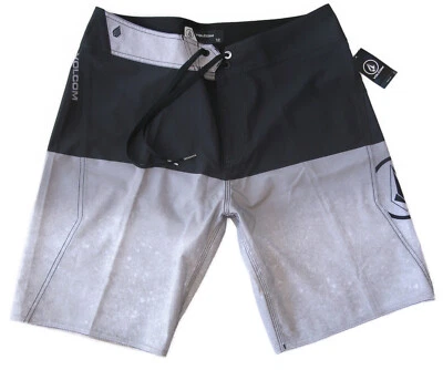NEW Volcom Ex Zess Board Swim Short 4-Way Stretch Men Size 32 Black Gray - Image 1 of 4