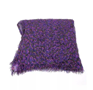Auth Louis Vuitton Stephan Spouse Ltd Edition Cashmere Silk Violet Leopard Shawl - Picture 1 of 12