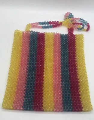 Forever 21 Multicolor Vertical Rayas Cuentas Bolso Cartera Correas para el Hombro Foto 1 de 4