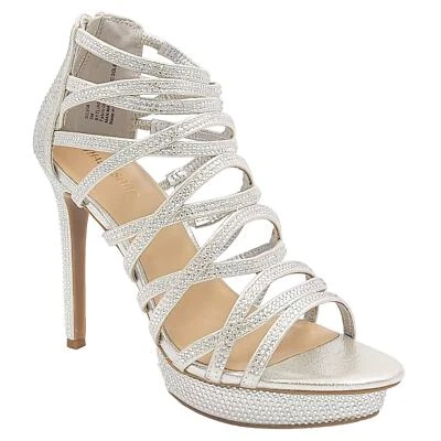Thalia Sodi Women Strappy Platform Sandals Silvia Size US 9M Silver Metallic - Image 1 of 4