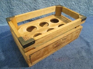 VINTAGE STYLE WOODEN EGGBOX - Retro/Rustic, removable Tray, "Old Town Market" .B - Picture 1 of 9
