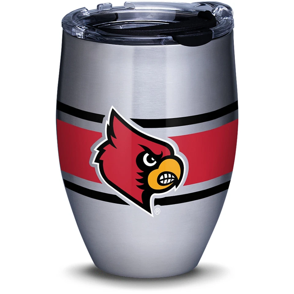 Vaso de acero inoxidable Tervis NCAA Louisville Cardinals rayas 12 oz con tapa nuevo Foto 1 de 1