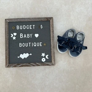 JANIE AND JACK Navy Suede Sneakers Shoes Size 4 Toddler - Picture 1 of 4