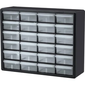Gabinete de almacenamiento de piezas de plástico con 24 cajones y artesanía contenedor de taller negro - Imagen 1 de 2