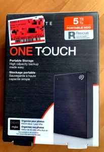 Neu! Seagate One Touch Portable HDD with Password, Black, 5TB +Rescue, USB 3.0 - Bild 1 von 3