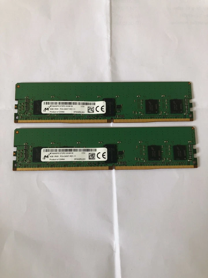Micron 2X4GB (8GB )1Rx8 DDR4-2400 PC4-REG  Server RAM  Life Time Warranty,New. - Image 1 of 1