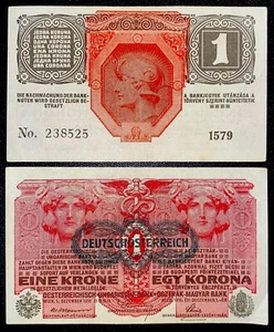 AUSTRIA 1 Krone, 1919, P-49, World Currency - Picture 1 of 1