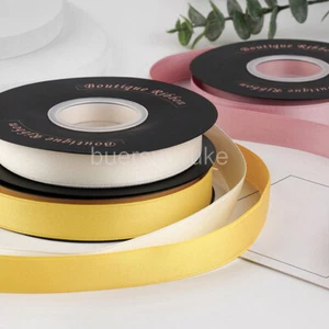 20 Yards Reel Polyester Cotton Texture Ribbon Matte - 0.6/1/1.6/2.5cm Widths - Picture 1 of 29