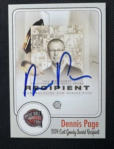 Dennis Page SIGNED CUSTOM HOF 2024 CARD BASKETBALL HOF AUTOGRAPHED ESPN MEDIA - Picture 1 of 2
