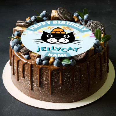 JellyCat Large Round Cake Topper Edible Icing Wafer Circles printed edible ink