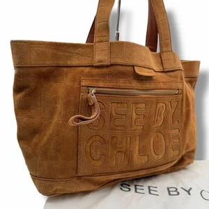 See by Chloe Shoulder Tote bag Brown Suede 50x33x12cm With storage bag Women's - Picture 1 of 24