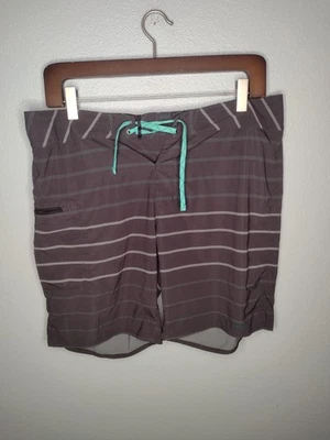 Patagonia Mens Stretch Planing Boardshorts 38 Gray Striped Swim Trunks Beach A5 - Image 1 of 4