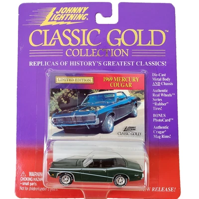 Johnny Lightning 1969 Mercury Cougar Convertible Classic Gold Diecast 1:64 Green - Image 1 of 4