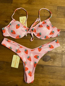 Aurelle XL/XXLSwim Neu mit Etikett Erdbeere Bikini Set Sexy - Bild 1 von 6