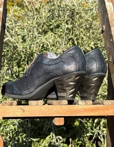 Mustang Navy Blue Blockabsatz Ankle Brogue Schnürschuhe Damen EU 39 UK 6 - Bild 1 von 11