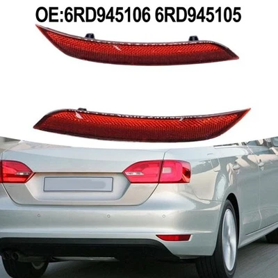 Red Bumper Reflector Compatible with For POLO 2014 2019 OEM 6RD945106 6RD945105 - Image 1 of 4