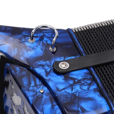 Dark Blue Accordion 22 Keys 8 Bass Celluloid Musical Instrument Toy For Hom DW - Image 1 of 4