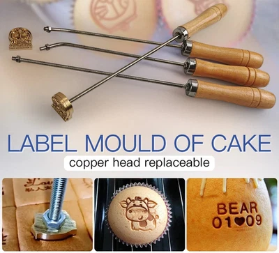 Diseño Personalizado Logo Sello Marca Mango de Hierro Molde para Quemar Sello Carne de Res Barbacoa Foto 1 de 4