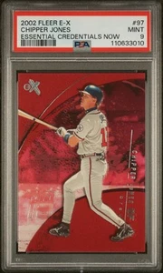 2002 Fleer E-X #97 Chipper Jones Essential Credentials Now PSA 9 #/97 - Picture 1 of 2