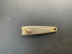 OLD Armstrong Tires Advertising Goldtone Nail Clipper With File Made In USA - Picture 1 of 4