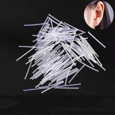 20pcs 15mm Unisex Quality Plastic Transparent Ear Pin Hide Piercing Earring Post - Image 1 of 4