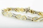 10Ct Baguette Simulated Diamond Women's 14K Two-Tone Gold Plated Tennis Bracelet