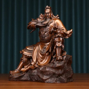 40 cm Chinese Copper Guan Gong Statue Guan Yu Warrior God Statue Modern Artwork - Picture 1 of 10