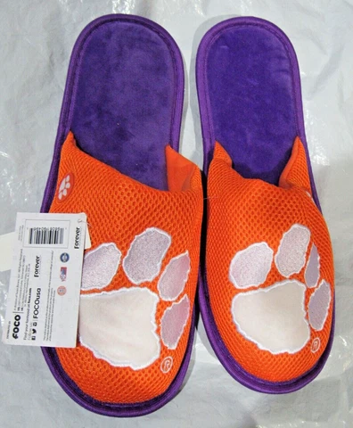 NCAA Clemson Tigers Mesh Slide Slippers Striped Sole Size S by FOCO Cover