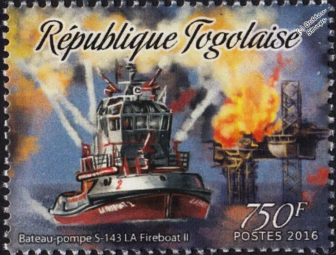 Los Angeles LA Fireboat II S-143 Firefighting Fire Boat Ship Stamp #437 Cover