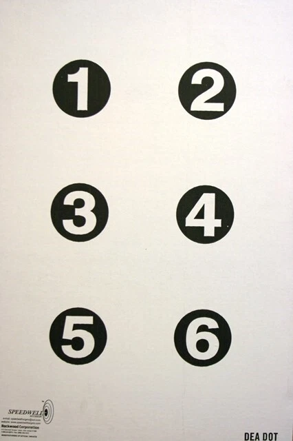 (50) Objetivo de entrenamiento DEA DOT [DEADOT] 20" x 28" con puntos numerados de 3-1/2" Foto 1 de 1