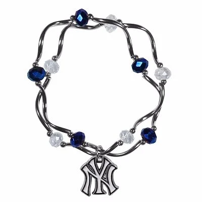 Pulsera de cuentas de cristal de los Yankees de Nueva York con licencia MLB joyería de béisbol Foto 1 de 3