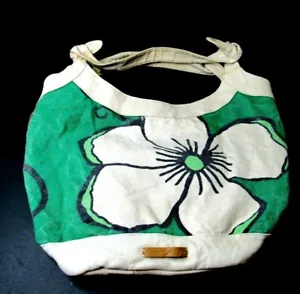 AMERICAN EAGLE Floral Canvas Shoulder Bag HOBO Tote Giant Hibiscus Beach Bag  - Picture 1 of 10