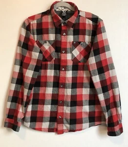 Shaun White Shirt Boys XL 16 Black Red White Plaid Long Sleeve Flannel Button-Up - Picture 1 of 12