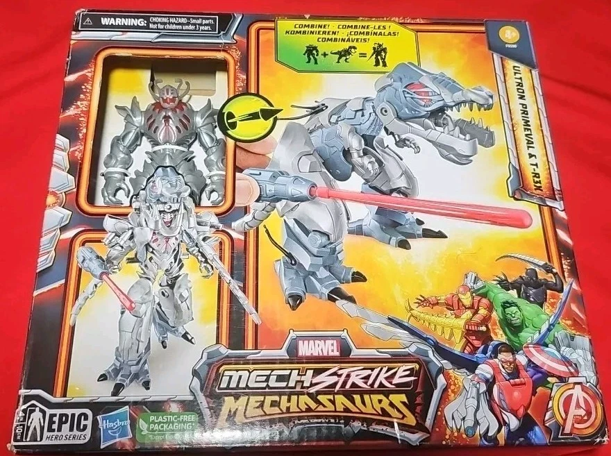 Marvel Mech Strike Mechasaurs Ultron Primeval & T-Rex Action Figure Transformer  - Image 1 of 4