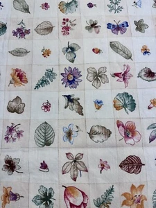Vintage Waverly Home Fashions Volant pastoral kariert Blume Blatt Karo 76 x 16 - Bild 1 von 5
