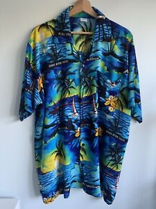 Caribbean Hawaiian Style shirt Multicoloured Palm Tree Design Festival Party XL